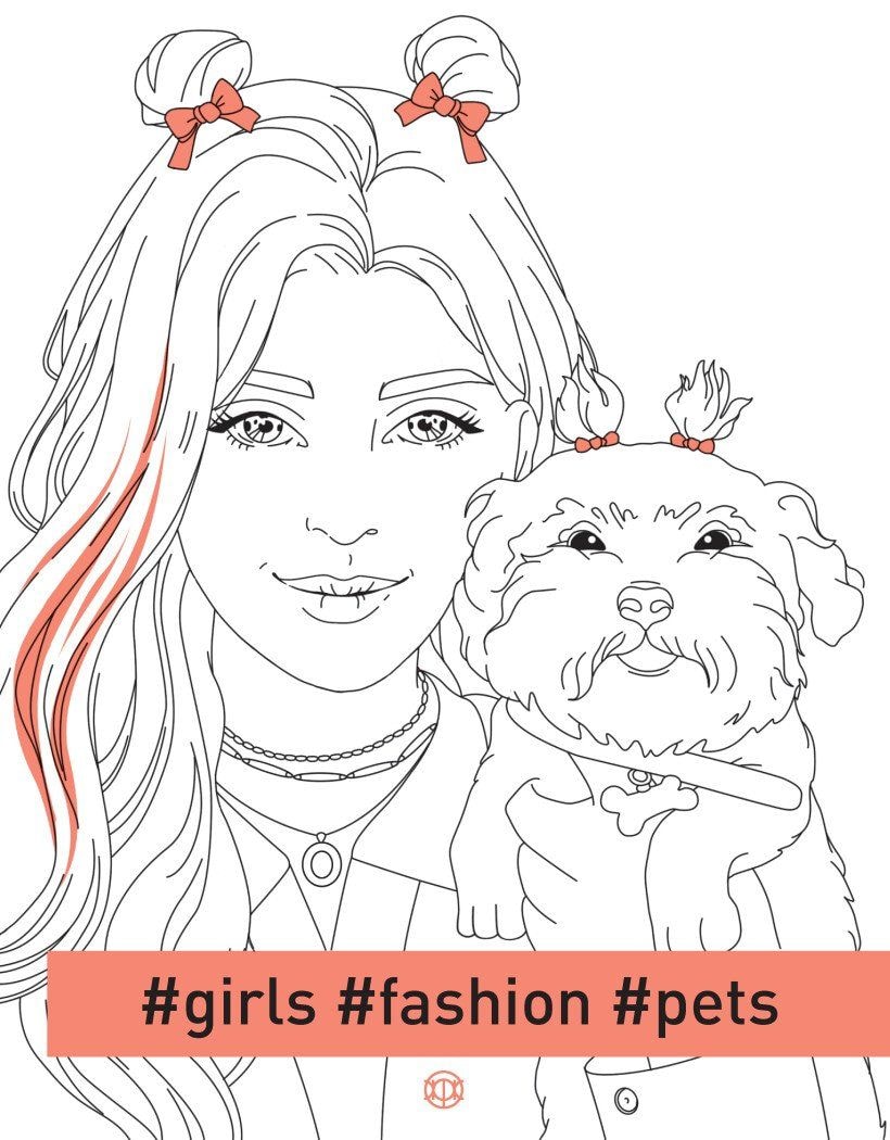 Розмальовка #girls #fashion #pets Жорж 72520