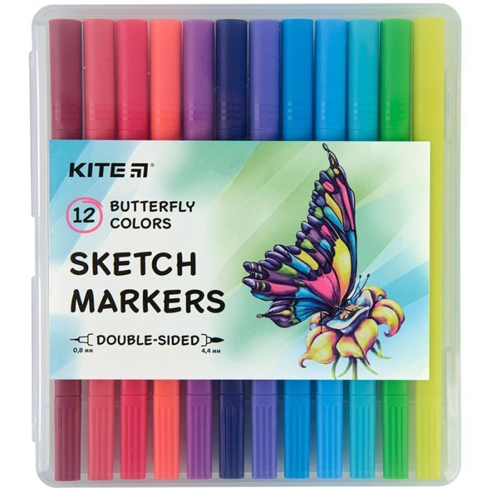 Набір скетч-маркерів 12 кол Butterfly Kite K22-044-2 74936 Германия