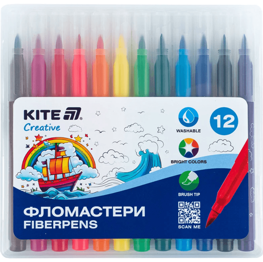 Фломастери-пензлики Kite Creative K-1150, 12 кольорів 87231 Німеччина