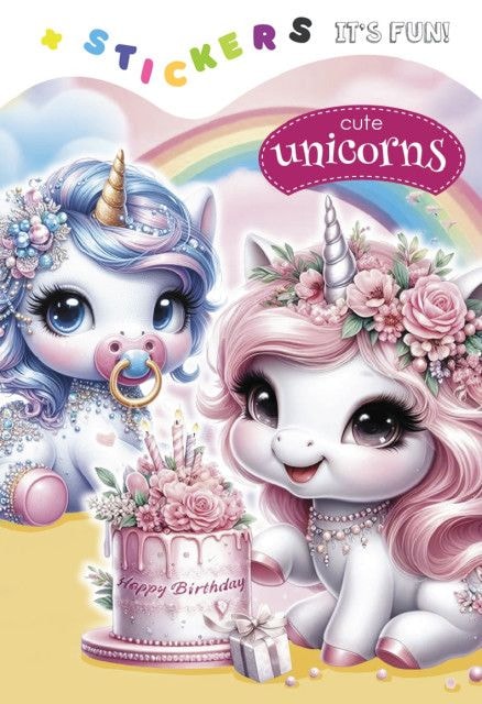 Розмальовка з наліпками Cute Unicorns 8 аркушів 90173 Фреш