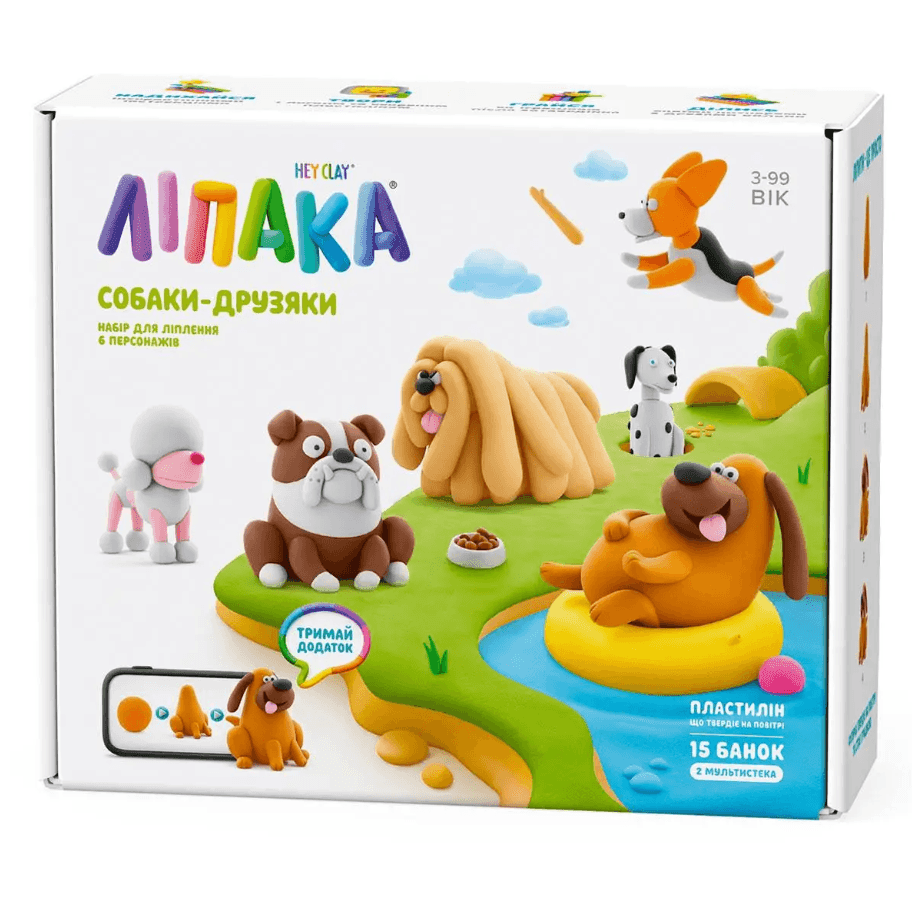 Меганабір пластиліну ЛІПАКА-СОБАКИ-ДРУЗЯКИ 15 фігурок 91782 Китай