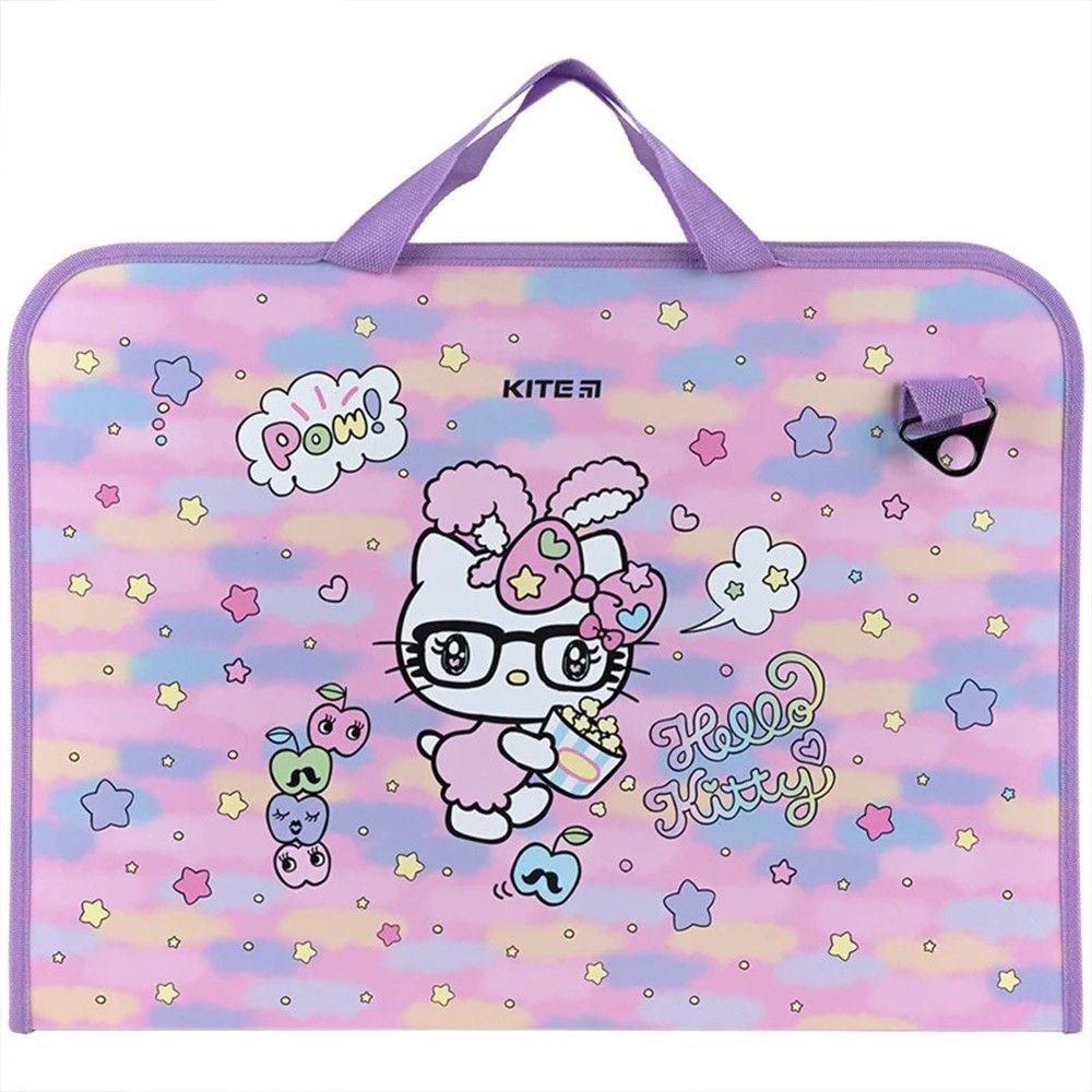 Папка-портфель пластикова А3+ на блискавці Kite Hello Kitty З текстильними ручками НК24-411 95789 Німеччина