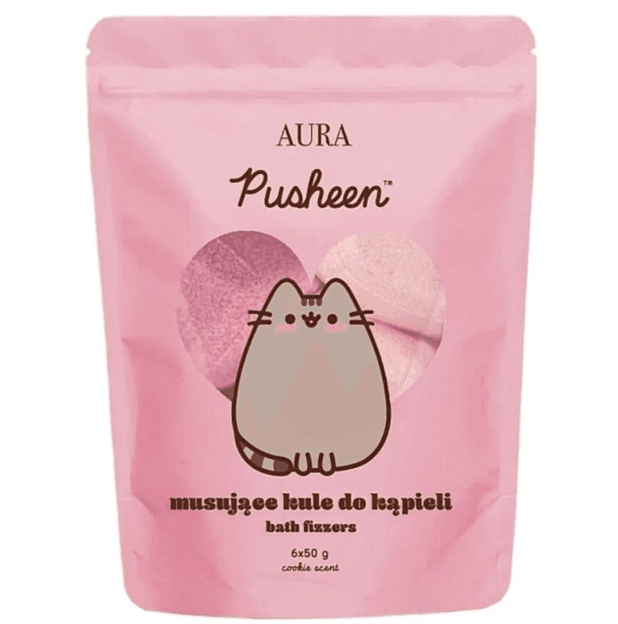 Набір бомбочок для ванни кавун та полуниця Pusheen 6*50г. Aura 97578 Польша