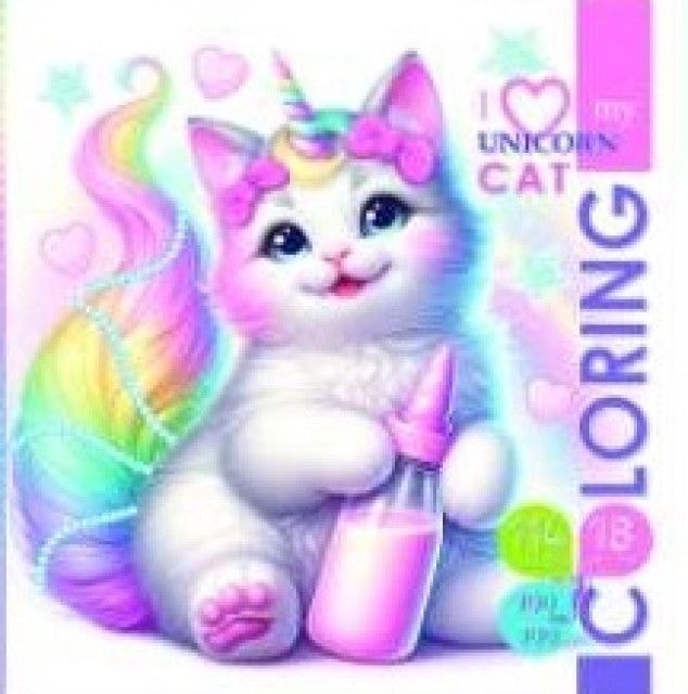 Розмальовка + стікери 200*200 I love my Unicorn Cat 24194 97944