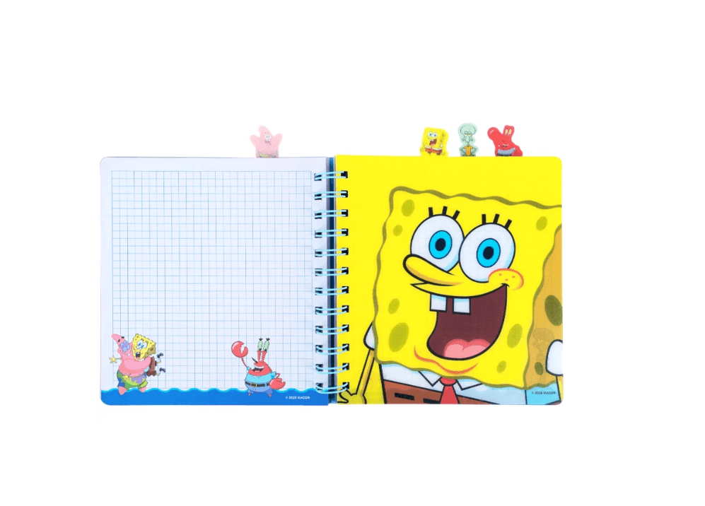 Блокнот з розділювачами на спіралі Sponge Bob SB26-278, 80 аркушів, клітинка, пластикова обкладинка 98240 Німеччина