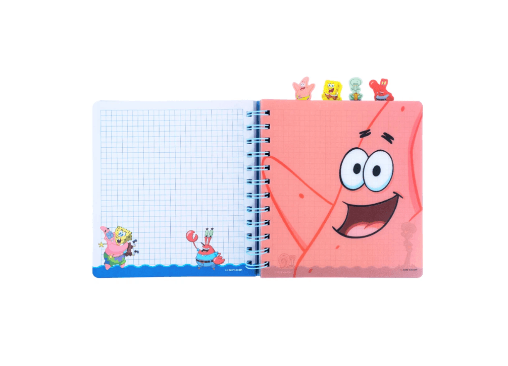 Блокнот з розділювачами на спіралі Sponge Bob SB26-278, 80 аркушів, клітинка, пластикова обкладинка 98240 Німеччина